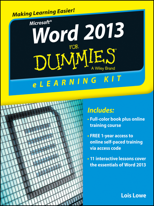 Cover image for Word 2013 eLearning Kit For Dummies